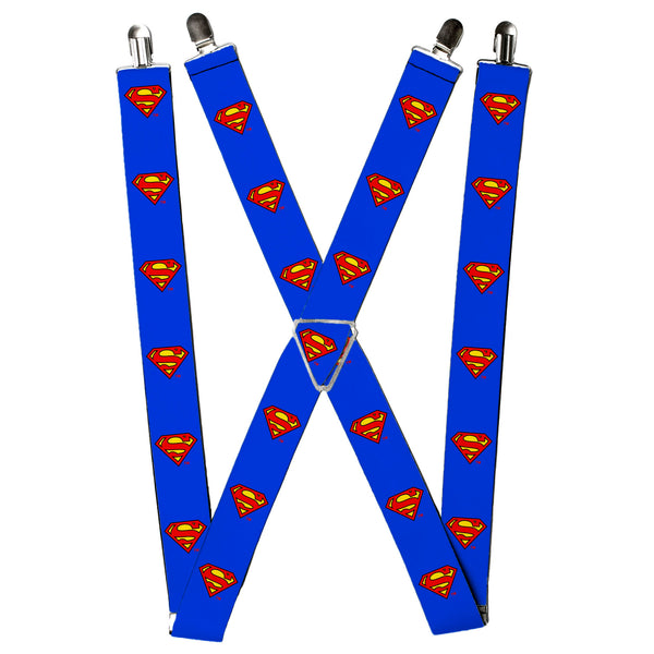 Buckle-Down Suspenders - 1.5" - Superman Shield Blue
