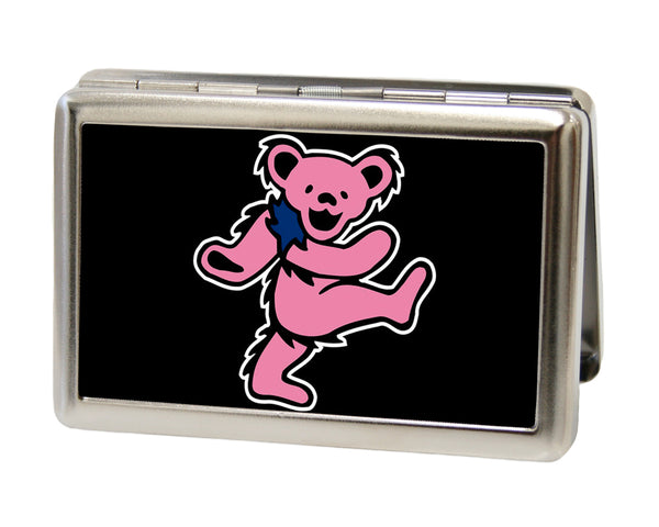 Buckle-Down Business Card Holder - LARGE - Dancing Bear FCG Black Pink
