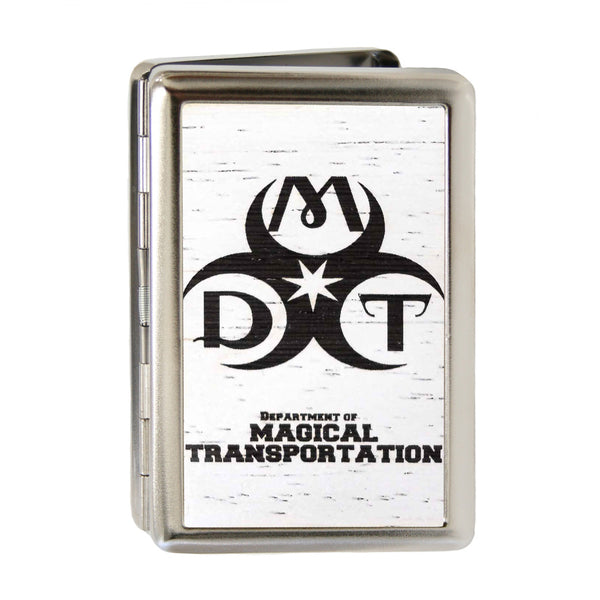 Buckle-Down Business Card Holder - LARGE - DMT-DEPARTMENT OF MAGICAL TRANSPORTATION Symbol GW White