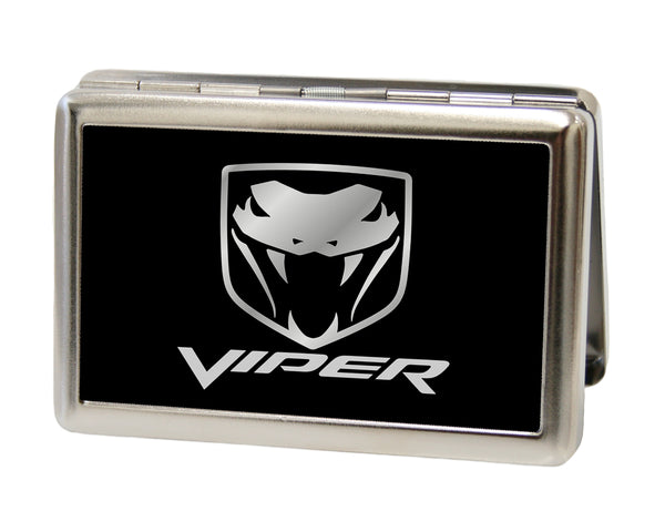 Buckle-Down Business Card Holder - LARGE - Dodge Viper Logo FCG Black Silver