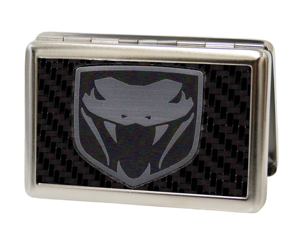 Buckle-Down Business Card Holder - LARGE - Dodge Viper Marquetry Carbon Fiber Metal