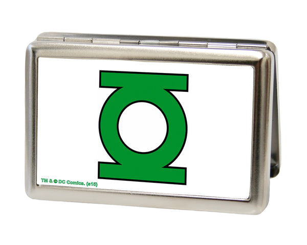 Buckle-Down Business Card Holder - LARGE - Green Lantern Logo CLOSE-UP FCG White Green