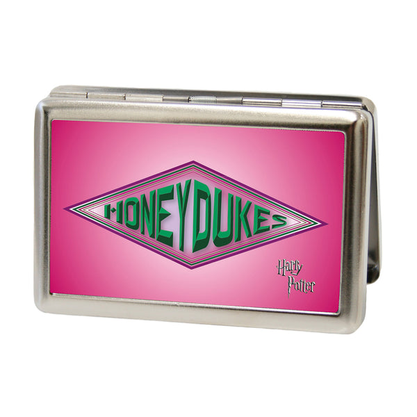 Buckle-Down Business Card Holder - LARGE - Harry Potter HONEYDUKES Logo FCG Pinks Greens