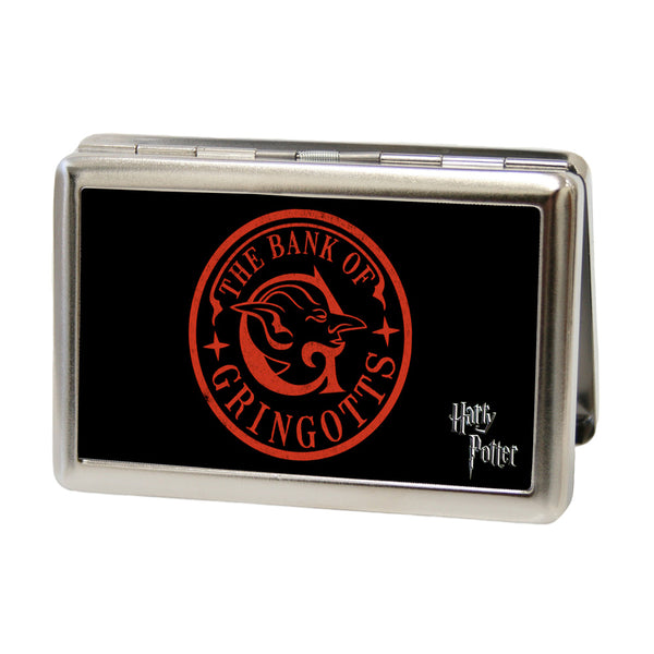 Buckle-Down Business Card Holder - LARGE - Harry Potter THE BANK OF GRINGOTTS Logo FCG Black Red
