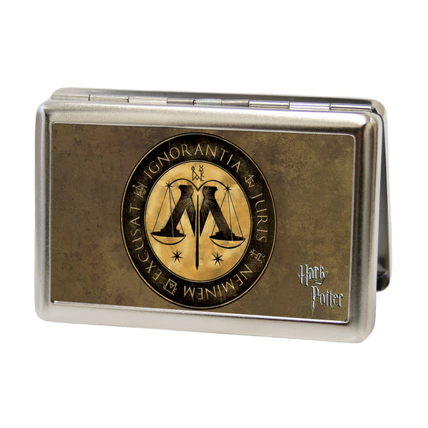 Buckle-Down Business Card Holder - LARGE - Harry Potter Wizengamot Logo IGNORANTIA JURIS NEMINEM EXCUSAT FCG Browns
