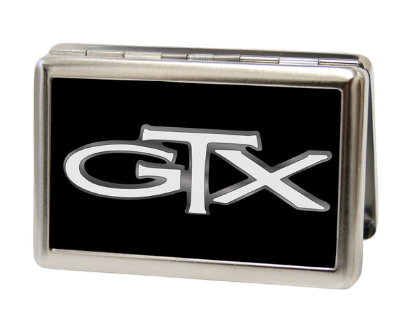 Buckle-Down Business Card Holder - LARGE - Plymouth GTX Emblem FCG Black Silver Fade White