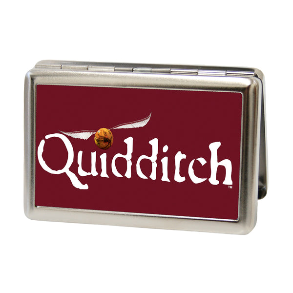 Buckle-Down Business Card Holder - LARGE - QUIDDITCH Golden Snitch Ball FCG Burgundy White
