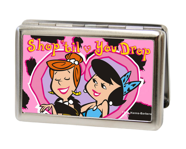 Buckle-Down Business Card Holder - LARGE - Wilma & Betty SHOP TIL YOU DROP Heart FCG Pink