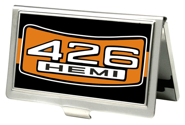Buckle-Down Business Card Holder - SMALL - 426 HEMI Badge Stripe FCG Black Orange White