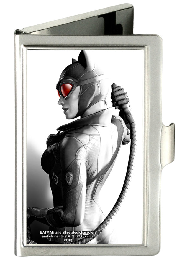 Buckle-Down Business Card Holder - SMALL - Arkham City Catwoman Whip Pose FCG Grays Red