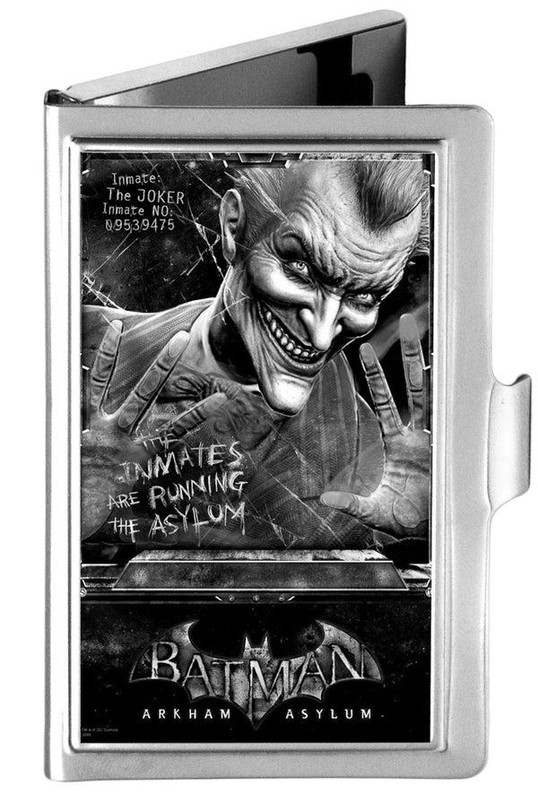 Buckle-Down Business Card Holder - SMALL - BATMAN ARKHAM ASYLUM Joker Pose Brushed Silver