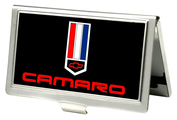 Buckle-Down Business Card Holder - SMALL - Camaro Badge FCG Black Red White Blue