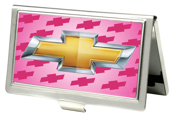 Buckle-Down Business Card Holder - SMALL - Chevy Gold Bowtie w/Logo FCG PINK