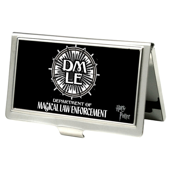 Buckle-Down Business Card Holder - SMALL - DMLE-DEPARTMENT OF MAGICAL LAW ENFORCEMENT FCG Black White