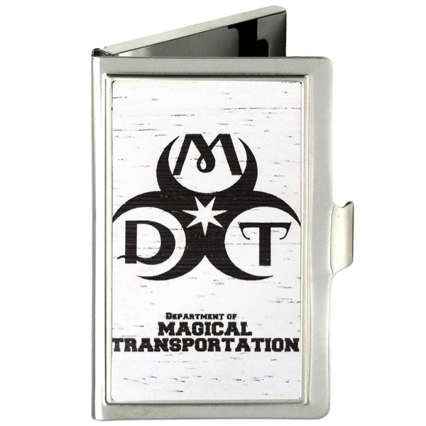 Buckle-Down Business Card Holder - SMALL - DMT-DEPARTMENT OF MAGICAL TRANSPORTATION Symbol GW White