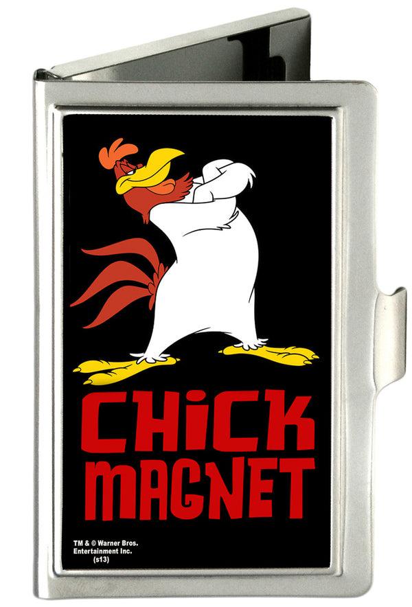 Buckle-Down Business Card Holder - SMALL - Foghorn Leghorn CHICK MAGNET Black Red FCG