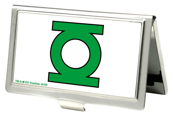 Buckle-Down Business Card Holder - SMALL - Green Lantern Logo CLOSE-UP FCG White Green