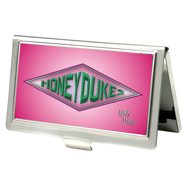 Buckle-Down Business Card Holder - SMALL - Harry Potter HONEYDUKES Logo FCG Pinks Greens