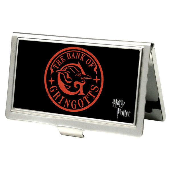 Buckle-Down Business Card Holder - SMALL - Harry Potter THE BANK OF GRINGOTTS Logo FCG Black Red