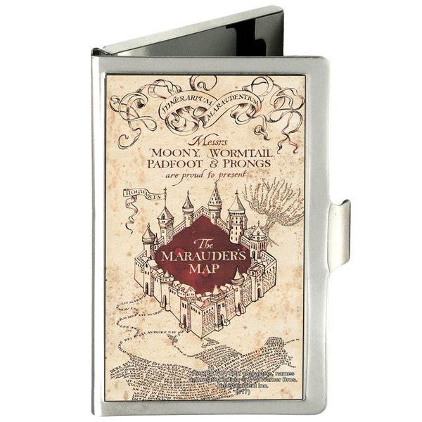 Buckle-Down Business Card Holder - SMALL - Hogwarts School THE MARAUDER'S MAP FCG Tan Reds