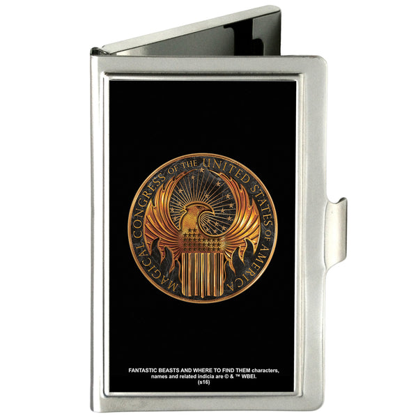 Buckle-Down Business Card Holder - SMALL - MACUSA Seal FCG Black Golds