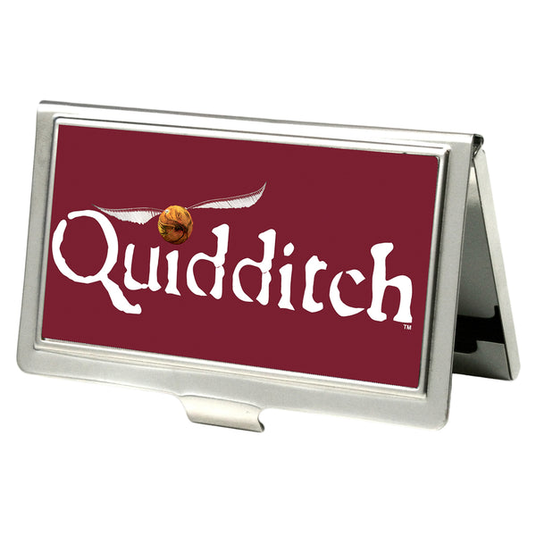 Buckle-Down Business Card Holder - SMALL - QUIDDITCH Golden Snitch Ball FCG Burgundy White