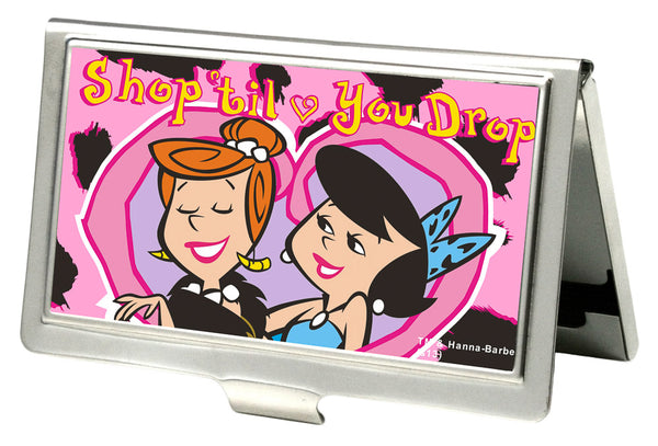 Buckle-Down Business Card Holder - SMALL - Wilma & Betty SHOP TIL YOU DROP Heart FCG Pink