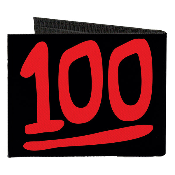 Buckle-Down Canvas Bi-Fold Wallet - 100 Repeat Black Red