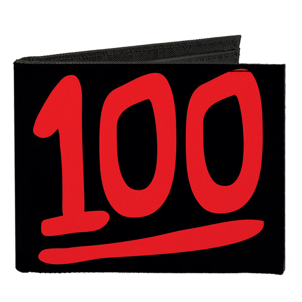 Buckle-Down Canvas Bi-Fold Wallet - 100 Repeat Black Red