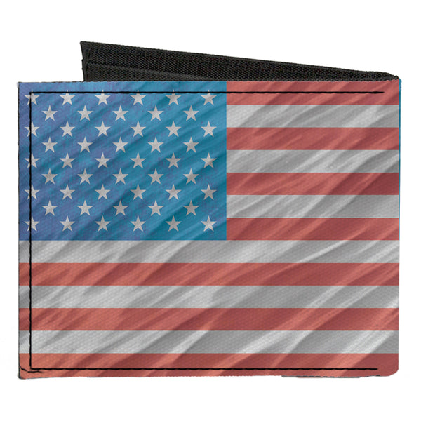 Buckle-Down Canvas Bi-Fold Wallet - American Flag Waving