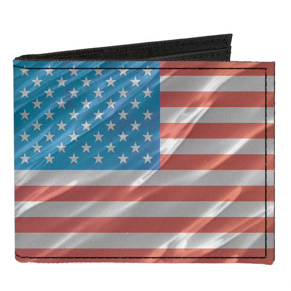 Buckle-Down Canvas Bi-Fold Wallet - American Flag Waving