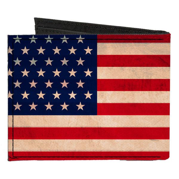 Buckle-Down Canvas Bi-Fold Wallet - American Flag Weathered Color
