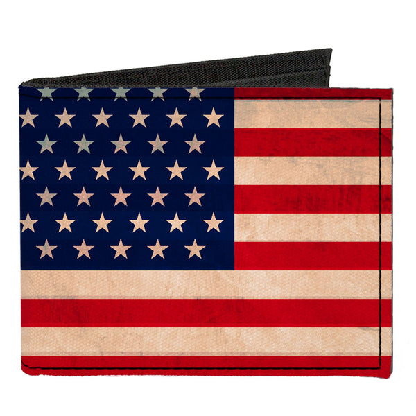 Buckle-Down Canvas Bi-Fold Wallet - American Flag Weathered Color