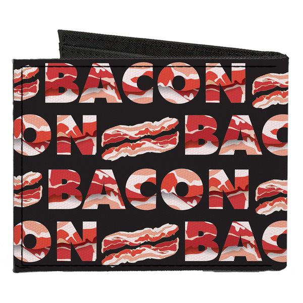 Buckle-Down Canvas Bi-Fold Wallet - BACON Baseball Script