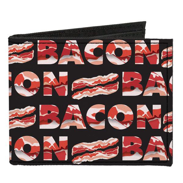 Buckle-Down Canvas Bi-Fold Wallet - BACON Baseball Script