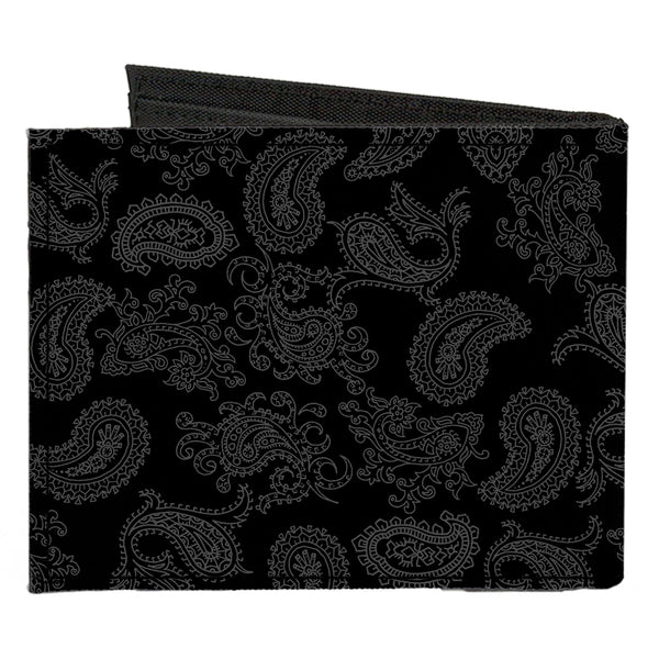 Buckle-Down Canvas Bi-Fold Wallet - Bandana Black Gray