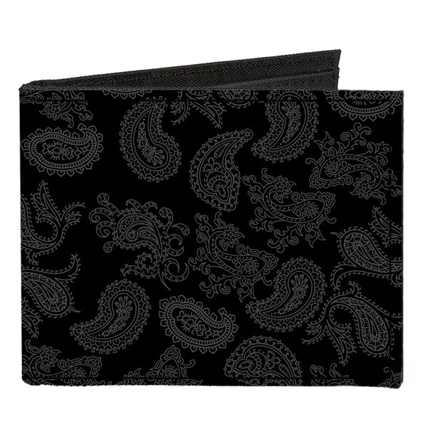 Buckle-Down Canvas Bi-Fold Wallet - Bandana Black Gray
