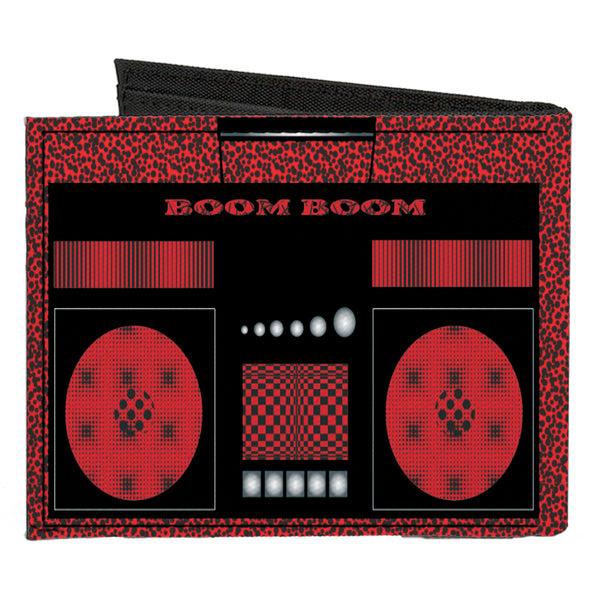 Buckle-Down Canvas Bi-Fold Wallet - Boombox BOOM BOOM Black Red