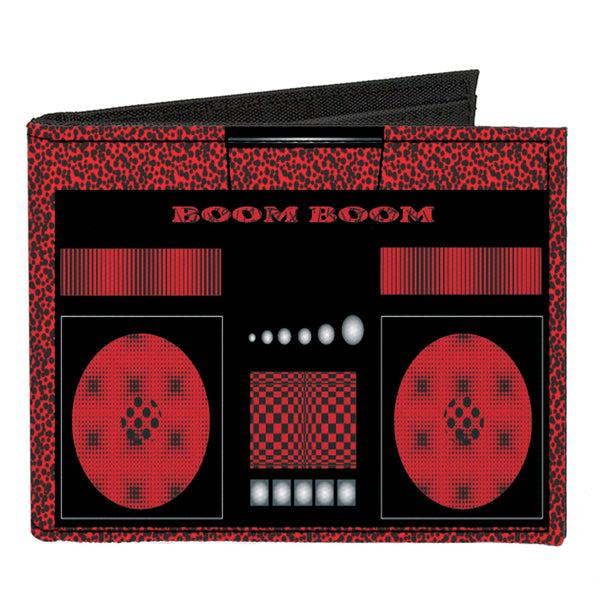Buckle-Down Canvas Bi-Fold Wallet - Boombox BOOM BOOM Black Red
