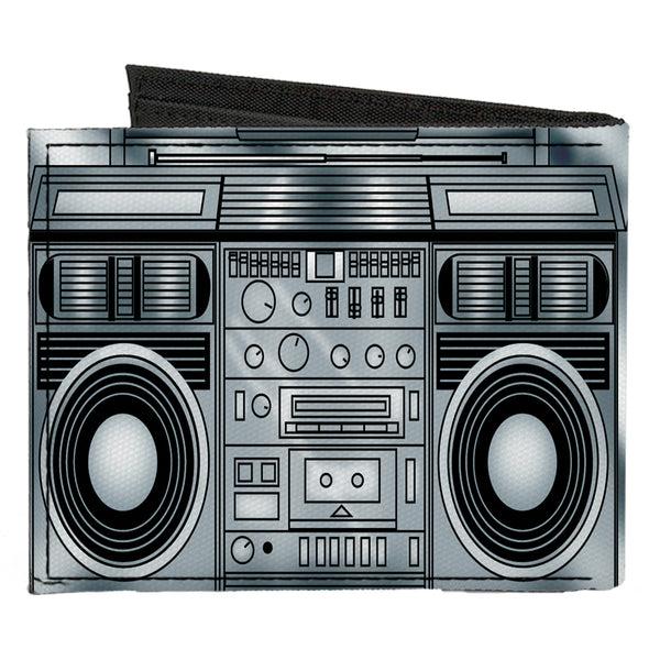 Buckle-Down Canvas Bi-Fold Wallet - Boombox Grays Black