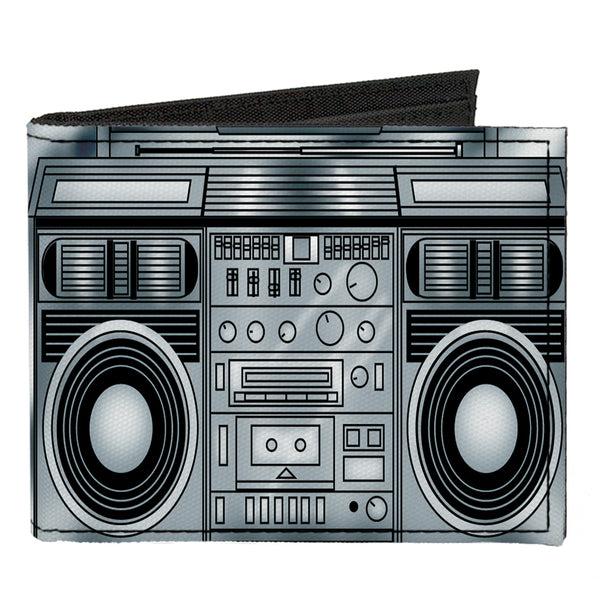 Buckle-Down Canvas Bi-Fold Wallet - Boombox Grays Black