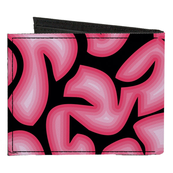Buckle-Down Canvas Bi-Fold Wallet - Brains Black Pink