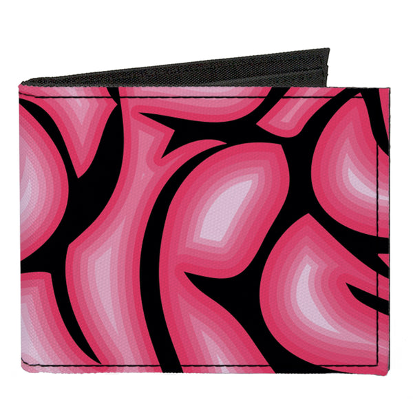 Buckle-Down Canvas Bi-Fold Wallet - Brains Black Pink
