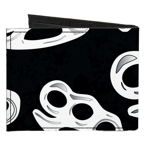 Buckle-Down Canvas Bi-Fold Wallet - Brass Knuckles Black White