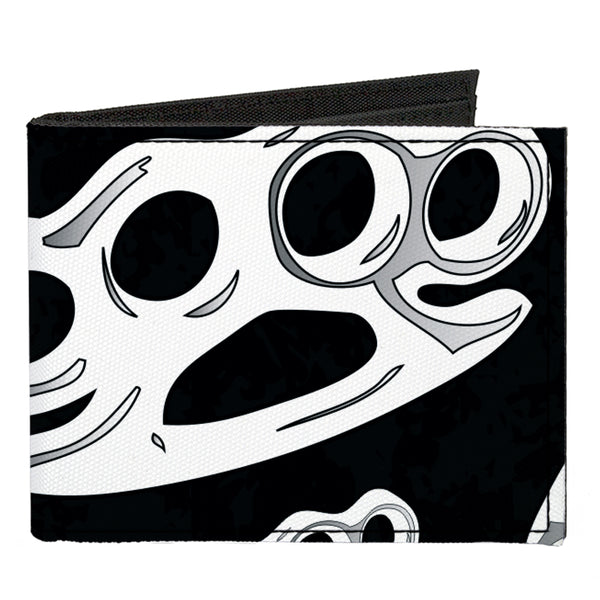 Buckle-Down Canvas Bi-Fold Wallet - Brass Knuckles Black White