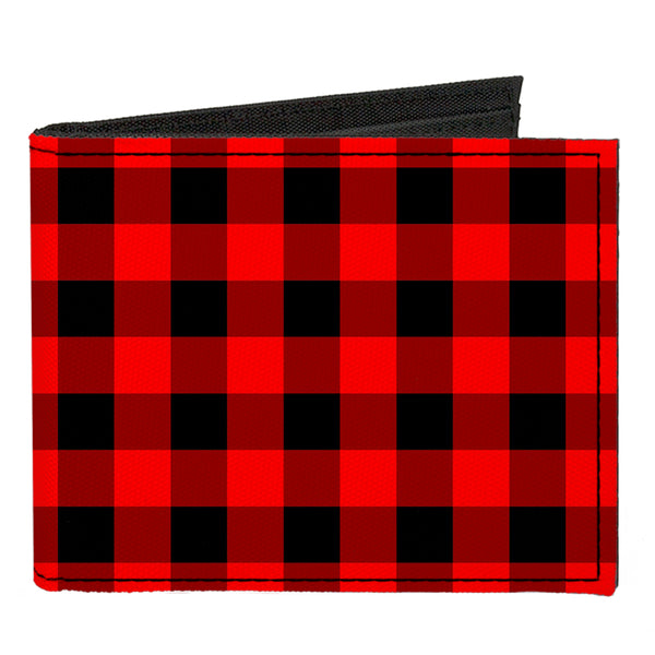 Buckle-Down Canvas Bi-Fold Wallet - Buffalo Plaid Black Red