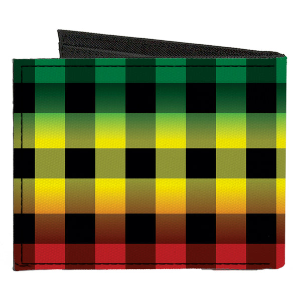 Buckle-Down Canvas Bi-Fold Wallet - Buffalo Plaid Rasta