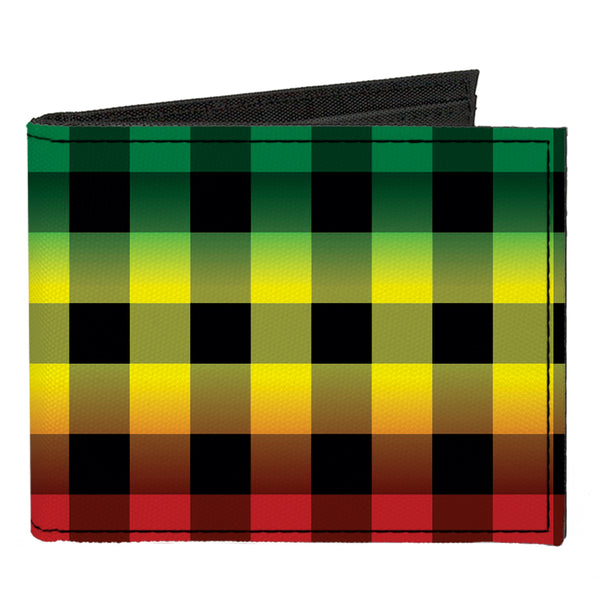 Buckle-Down Canvas Bi-Fold Wallet - Buffalo Plaid Rasta