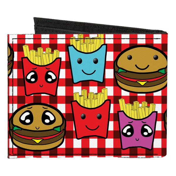 Buckle-Down Canvas Bi-Fold Wallet - Burger & Fries Cartoon