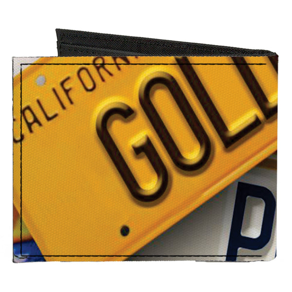 Buckle-Down Canvas Bi-Fold Wallet - Cali License Plates Stacked